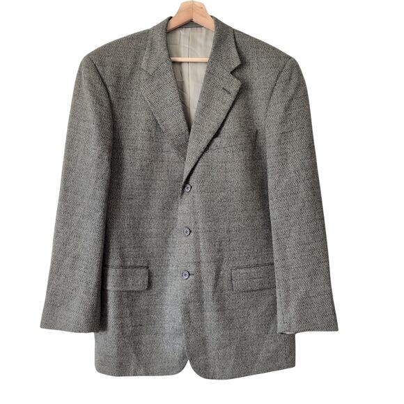 Givenchy Monsieur Men's Wool Silk Blazer Jacket 40R Worsted Green Brown 3 Button